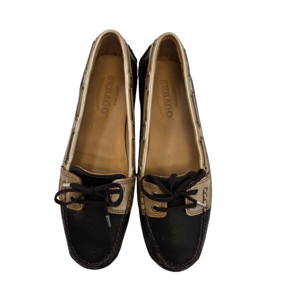 Sebago Dockside Leather Two-Tone Lace up Loafers Size 8 - Picture 2 of 8